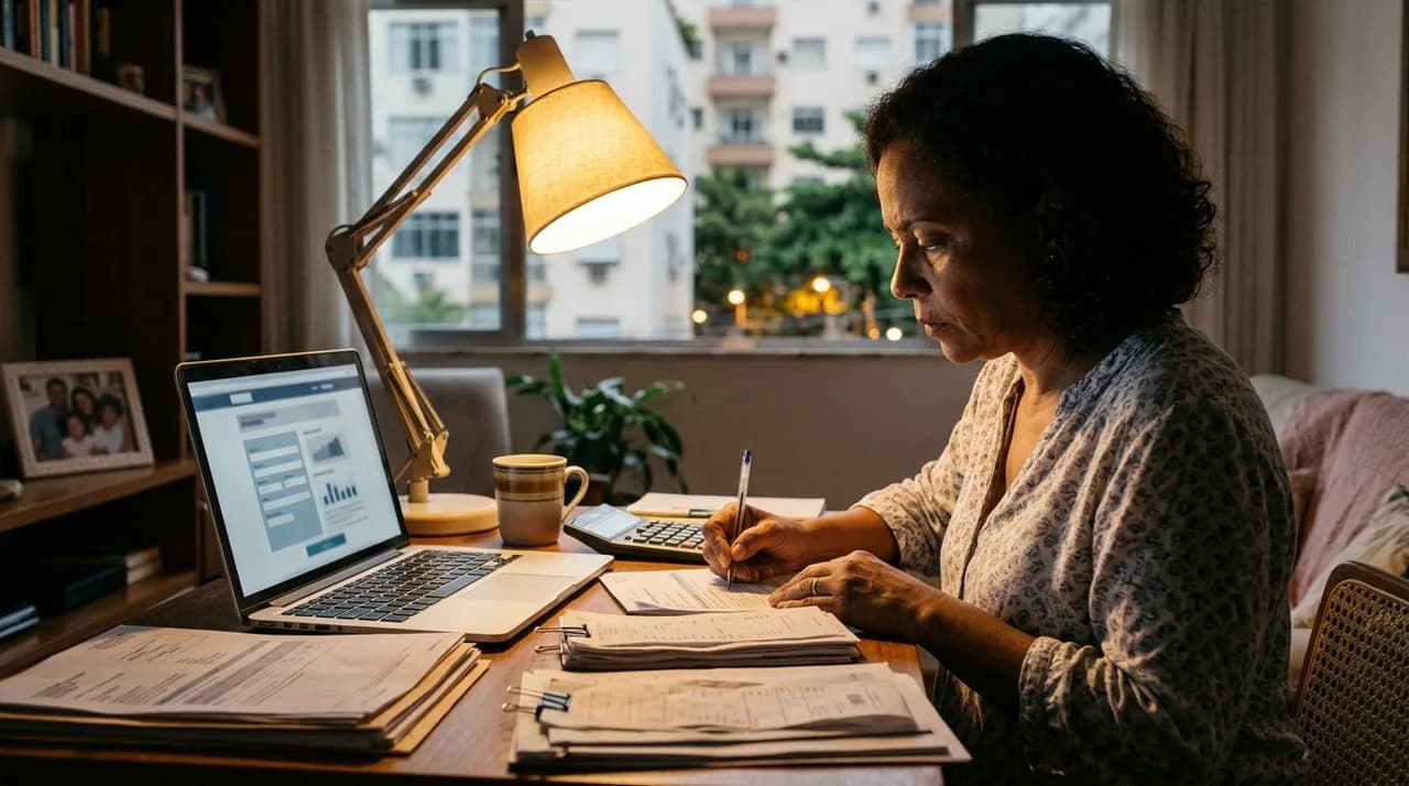 Contribuinte organiza escritura e comprovantes para calcular imposto sobre a venda do imóvel — imagem ilustrativa